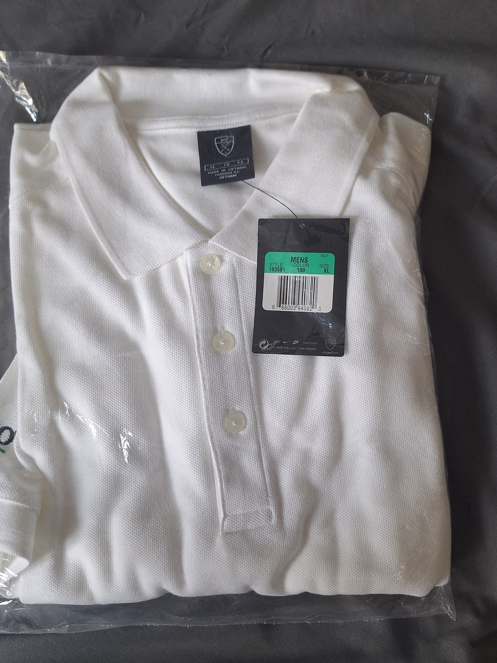 Nike Golf Mens XL White Polo NWT Still In Package